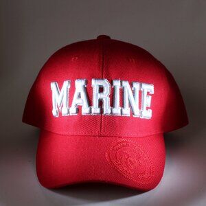 US Marine Hat Mens One Size Red USMC